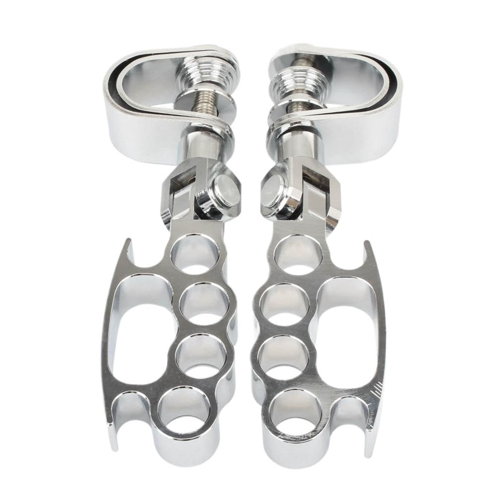 Motorcycle Footrests 25mm-32mm Chrom Motorrad Highway Fußrasten Einstellbare Motorschutzbügel Sturzbügel Fußstützenhalterung/Passend for Harley Sportster Softail Dyna(Chrome) von Becwdvo