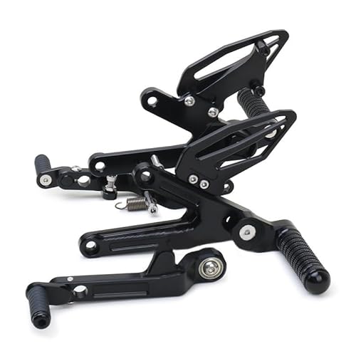 Motorcycle Footrests CNC Aluminium Motorlcycle Einstellbare Fußrastenanlage Fußrasten Fußrasten Fußrasten Hinten Set Pedal(Black) von Becwdvo