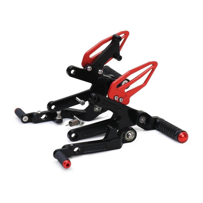 Motorcycle Footrests CNC Aluminium Motorlcycle Einstellbare Fußrastenanlage Fußrasten Fußrasten Fußrasten Hinten Set Pedal(Red) von Becwdvo