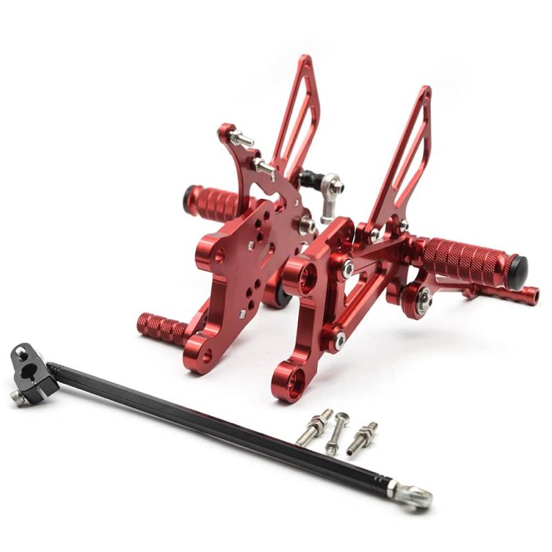 Motorcycle Footrests CNC Aluminium Motorrad Fußrastenanlage Fußrasten/Fit for Yamaha YZF R125 YZFR 125 YZF R125 MT125 2008-2018 Hinten Set fußrasten Fußstütze Pedal(Red) von Becwdvo