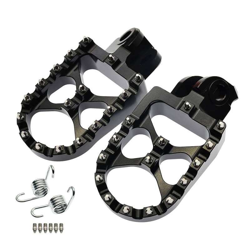 Motorcycle Footrests Fußrasten Fußstützen Pedale/Passend for KTM 690 Enduro SMC R SX EXC XC 1290 ADV S/Passend for BETA RR 2T 4T / Passend for Husqvarna 701 SM TC FX TE FE 300(Black) von Becwdvo