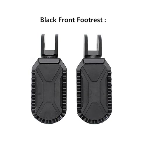 Motorcycle Footrests Fußrastenauflage Padel Gummiabdeckung Aluminium Drehbare Fußrasten/Passend for BMW R1200GS R1250GS LC ADV R 1250 GS Adventure GSA 2014-2023(Black Front) von Becwdvo