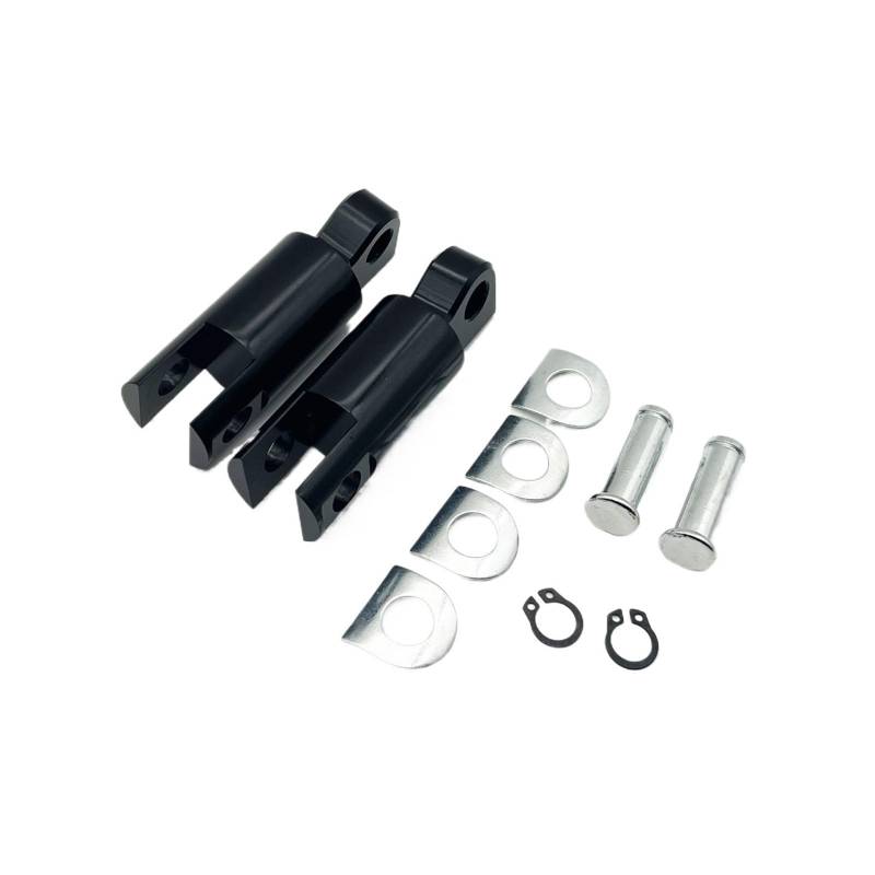 Motorcycle Footrests Fußrastenverlängerung 2-1/2 Zoll Steigbügel-Fersenstützen-Extender/Passend for Harley Sportster Touring Dyna Softail Fußrasten-Stützhalterung Schwarz(Black) von Becwdvo