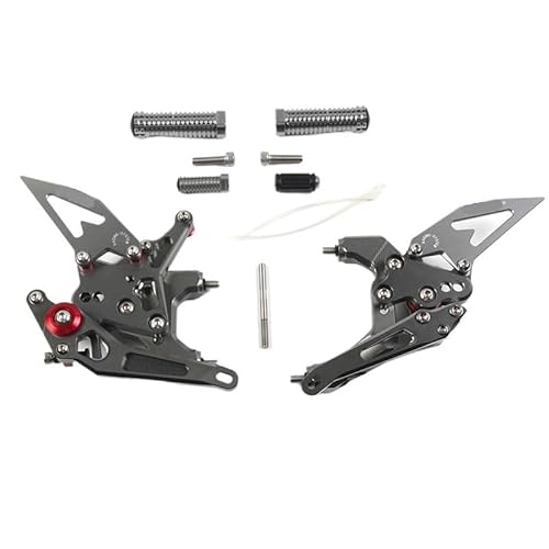 Motorcycle Footrests Fußstützen/Fit for Ducati 959 Panigale 2016 2017 2018 CNC Fahrer Verstellbare Fußstütze Fußrasten Rearset Silber Schwarz Aluminium(Gray) von Becwdvo