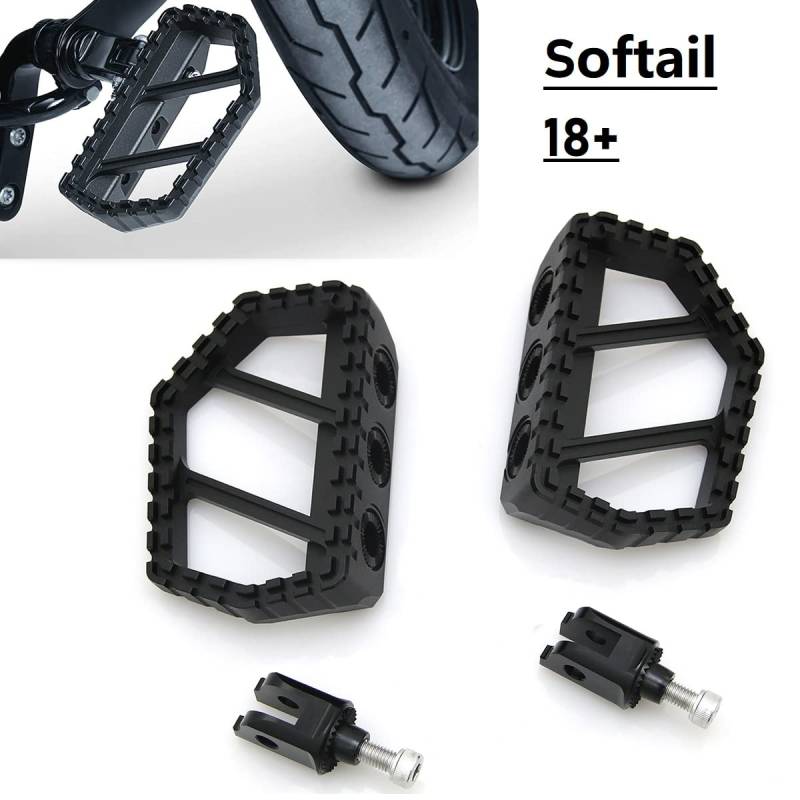 Motorcycle Footrests Industrielle, robuste Mini-Trittbretter im MX-Stil/Passend for Harley Softail Sport Glide FLSB Fat Bob 114 2018-2022(with Rubber) von Becwdvo