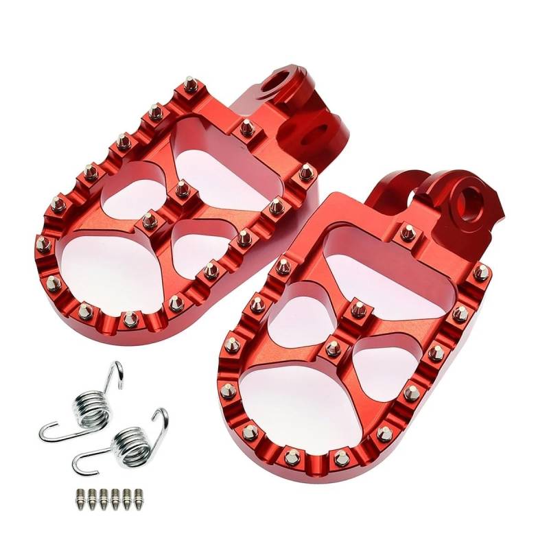 Motorcycle Footrests Motorrad Aluminium kompatibel mit KTM Fußrasten Fußrasten Pedale Rest 65 85 125 150 250 350 450 500 SX SXF EXC EXC-F XC XCF XCF-W(Red) von Becwdvo