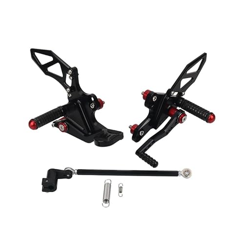 Motorcycle Footrests Motorrad CNC Einstellbare Hinten Set Fußrastenanlage Fußstütze Fußstütze/Fit for CB650F CBR650F CB650R CBR650R(Black) von Becwdvo