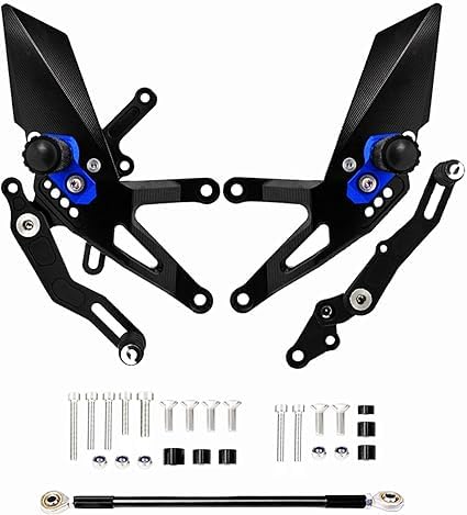Motorcycle Footrests Motorrad-Fußstütze, Hintere Fußstütze/Fit for Honda CB650F CBR650F 2014-2017 CB650R CBR650R 2019-2023 Aluminium-Fuß-Passagier-Pegs(Bule) von Becwdvo