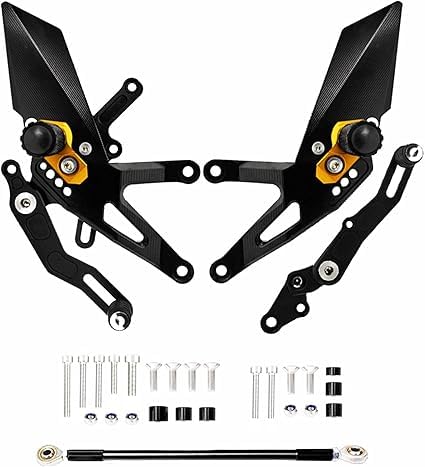 Motorcycle Footrests Motorrad-Fußstütze, Hintere Fußstütze/Fit for Honda CB650F CBR650F 2014-2017 CB650R CBR650R 2019-2023 Aluminium-Fuß-Passagier-Pegs(Gold) von Becwdvo