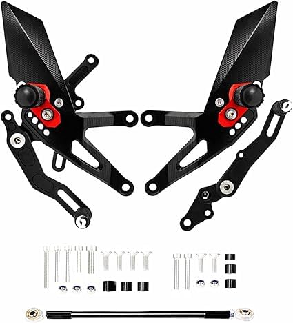 Motorcycle Footrests Motorrad-Fußstütze, Hintere Fußstütze/Fit for Honda CB650F CBR650F 2014-2017 CB650R CBR650R 2019-2023 Aluminium-Fuß-Passagier-Pegs(Red) von Becwdvo