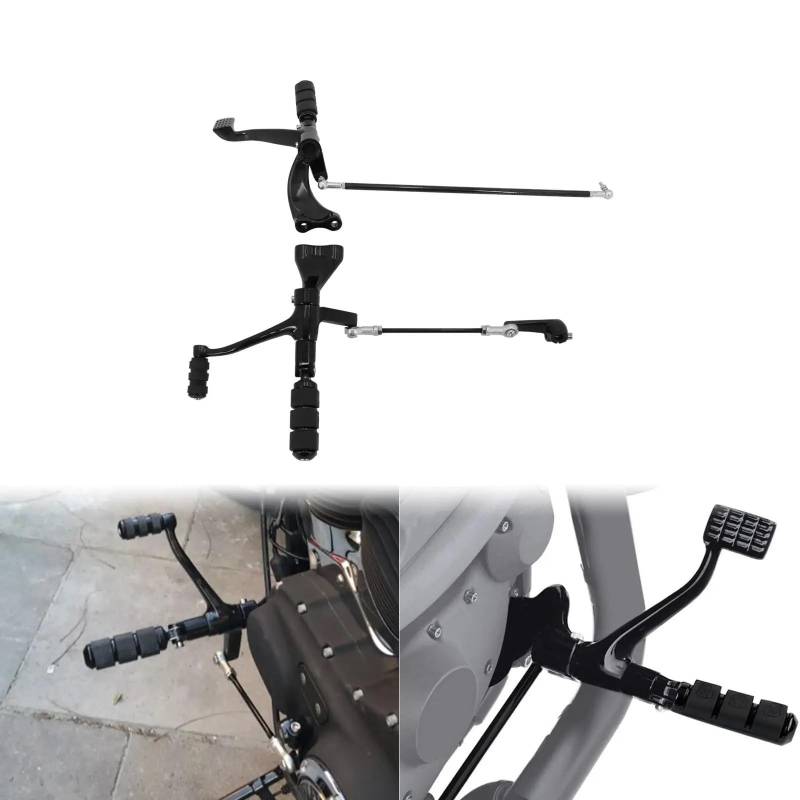 Motorcycle Footrests Motorrad Schwarz Vorwärts Kontrollen Komplette Kit Pegs Hebel Verknüpfungen/Fit for Harley Sportster XL 1200 2004-2013 2014-2022 Eisen(B 2014-2020 Year) von Becwdvo