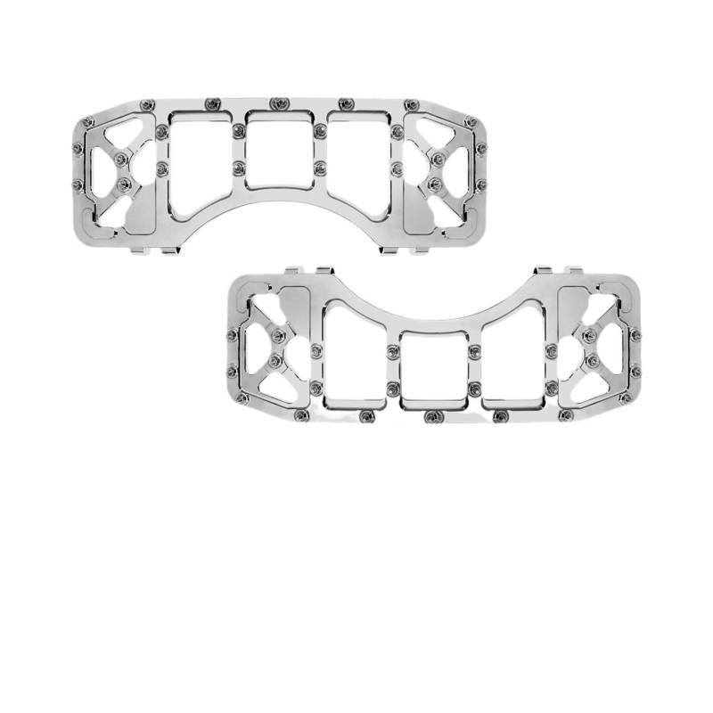 Motorcycle Footrests Motorrad-Vorderfußrasten, breite Dielen, Fahrer-Fußstütze, Pedale, gestreckt, passend for Harley Touring Street Glide Softail FLST(Chrome Floorboards) von Becwdvo