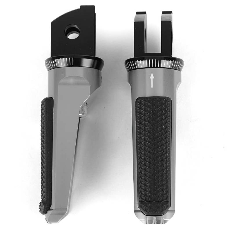Motorcycle Footrests Motorrad Vorne Fußrasten Reiter Pedal Fußstütze/Fit for Yamaha FJR1300A/AS FZ6 FAZER MT-07 MT07 MT-09 MT09 SP MT 09 07 Tracer GT(Gray Foot Peg) von Becwdvo