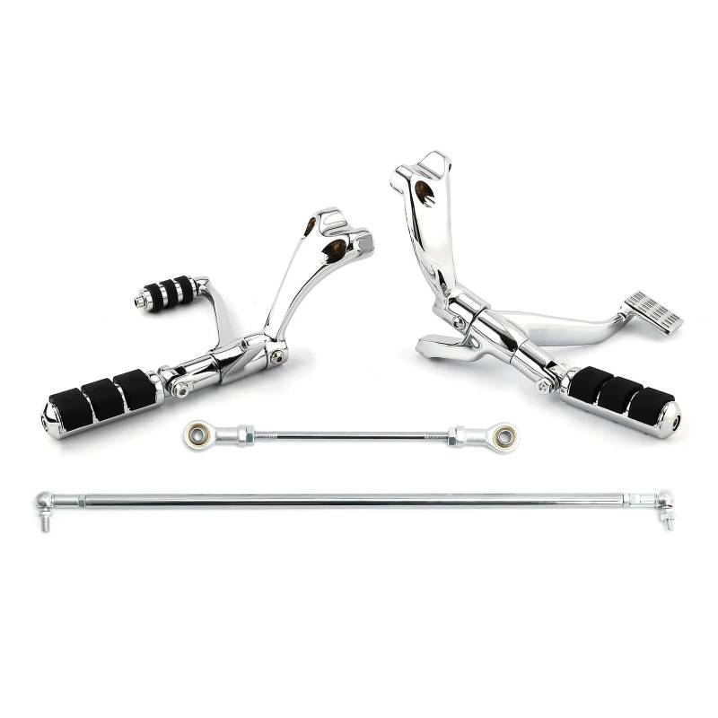 Motorcycle Footrests Motorrad-Vorwärtssteuerungen Komplettset Pegs Hebel Gestänge Schwarz/Chrom/Passend for Harley Davidson Sportster XL883 1200 2004-2013(04-13 Style A) von Becwdvo