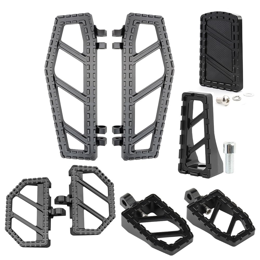 Motorcycle Footrests Riot Fußrasten vorne Trittbrett Pedalabdeckung Schalthebel Peg/Fit for Harley Touring Road Glide FLT 86-2022 Softail FL 86-2017 Dyna FLD(A Set) von Becwdvo