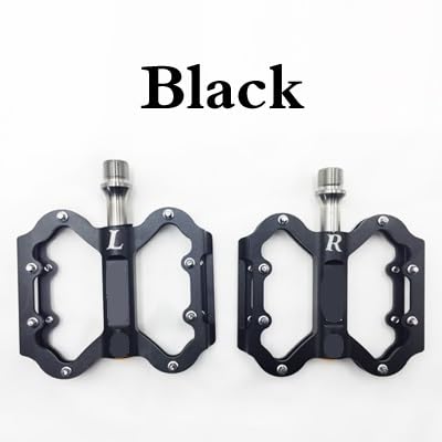 Motorcycle Footrests Ultraleichtes Pedal Titan Fahrradpedal Titanlegierung Achse Fahrradpedale MTB Radfahren Titan Fahrrad 1 Paar Titanpedal(Black) von Becwdvo
