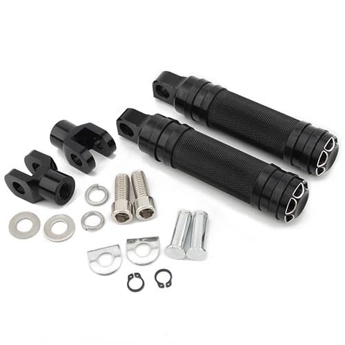 Motorcycle Footrests Universal Motorrad Klappfußstützen Schwarz Chrom CNC Aluminium Fußrasten Fußstützen Hintere Pedale/Fit for Honda/Fit for Yamaha CBR650R MT07(A) von Becwdvo