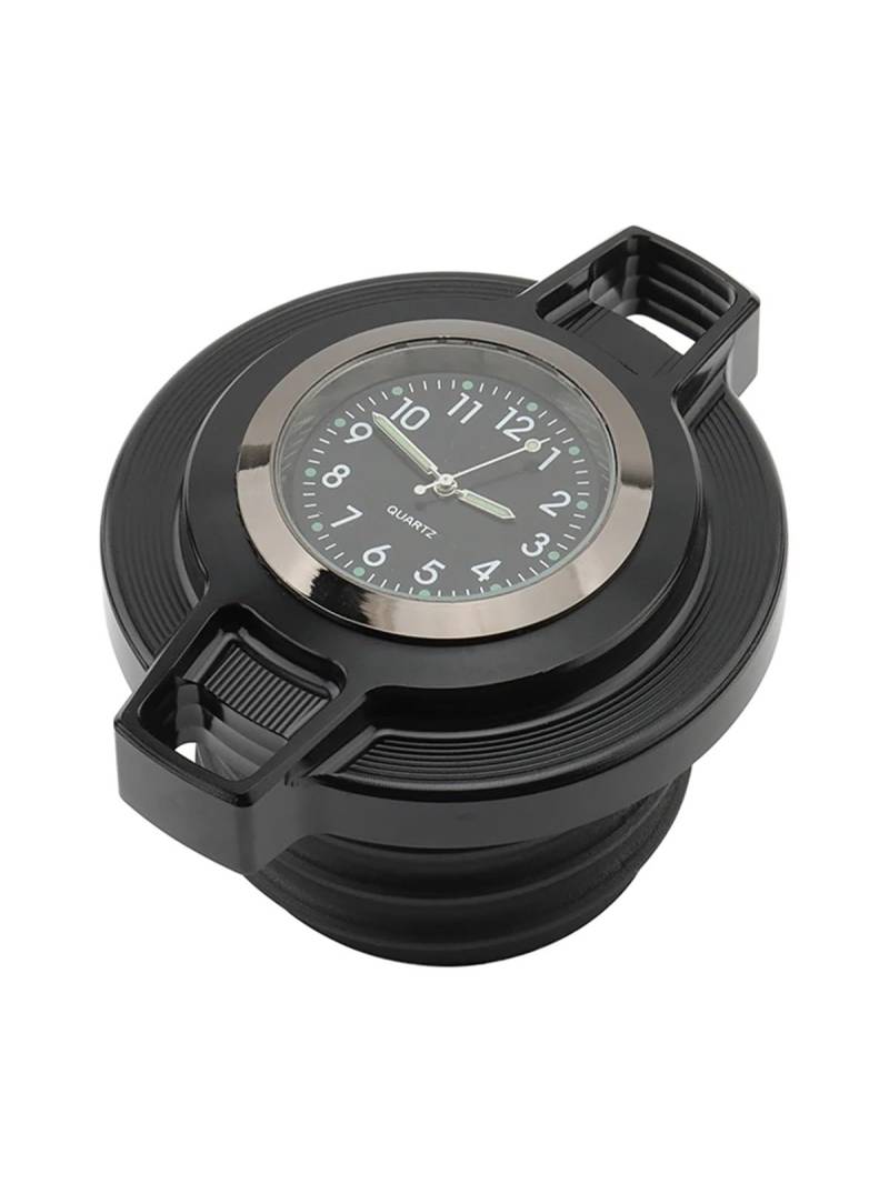 Motorcycle Gas Fuel Cap/Passend for Harley Sportster 883 1200 Touring Road King Dyna Softail Fatboy 1996-2023 Motorrad-Tankdeckel Öltankdeckel mit Uhr(All Black) von Becwdvo