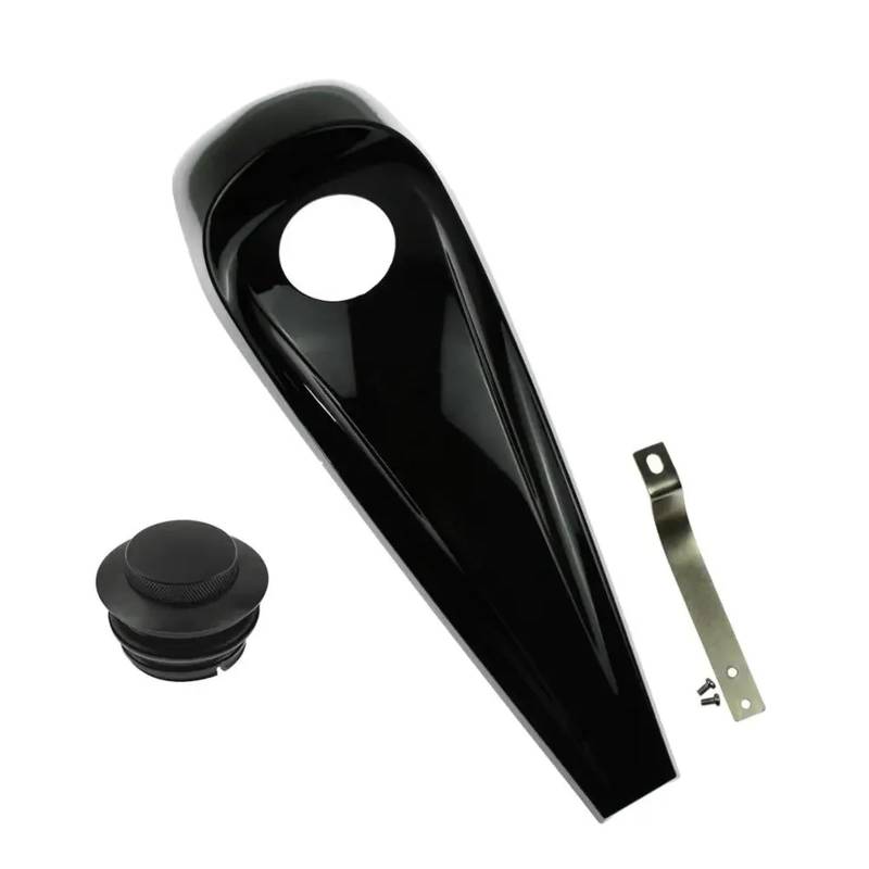 Motorcycle Gas Fuel Cap Motorrad Armaturenbrett-Kraftstoffkonsole Tankdeckelabdeckungen Schwarz/Chrom glänzend/Passend for Harley Touring Road Electra Glide Street FLHTK 2008-2022(Black) von Becwdvo