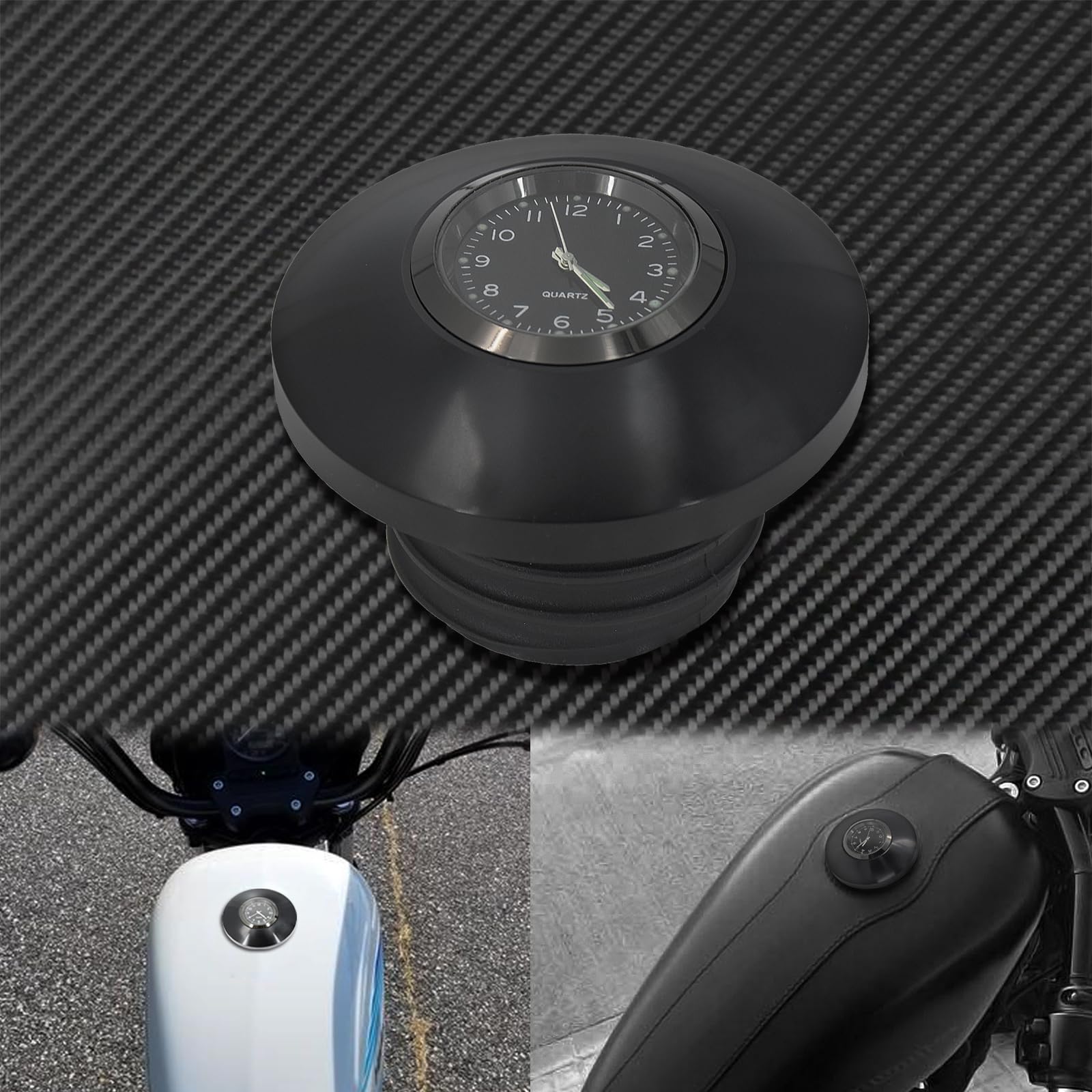 Motorcycle Gas Fuel Cap Motorrad Kraftstoff Gas Tank Abdeckung Mit Uhren Öl Tank Kappe/Fit for Harley Sportster XL1200 883 Dyna FXDF Softail FXBB FLS Touring FLHR(Fuel Tank Cap C) von Becwdvo