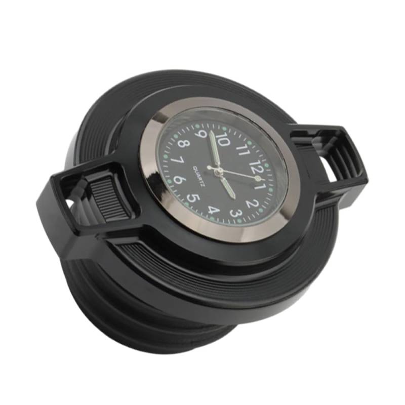 Motorcycle Gas Fuel Cap Motorrad Kraftstoff Gas Tank Öl Kappe Abdeckung mit Uhr Schwarz/Chrom/Fit for Harley Sportster 883 Softail Dyna(Black) von Becwdvo