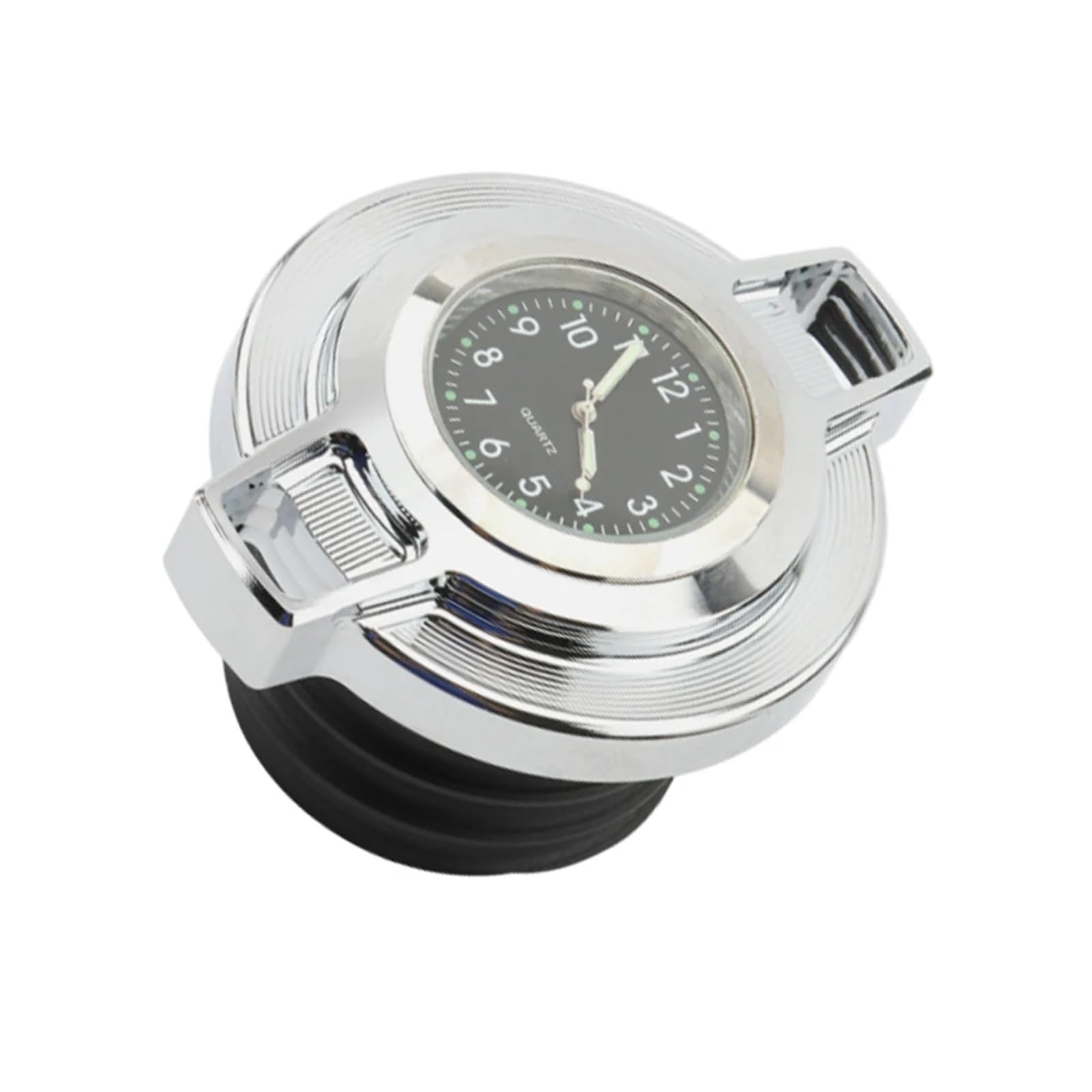 Motorcycle Gas Fuel Cap Motorrad Kraftstoff Gas Tank Öl Kappe Abdeckung mit Uhr Schwarz/Chrom/Fit for Harley Sportster 883 Softail Dyna(Chrome) von Becwdvo