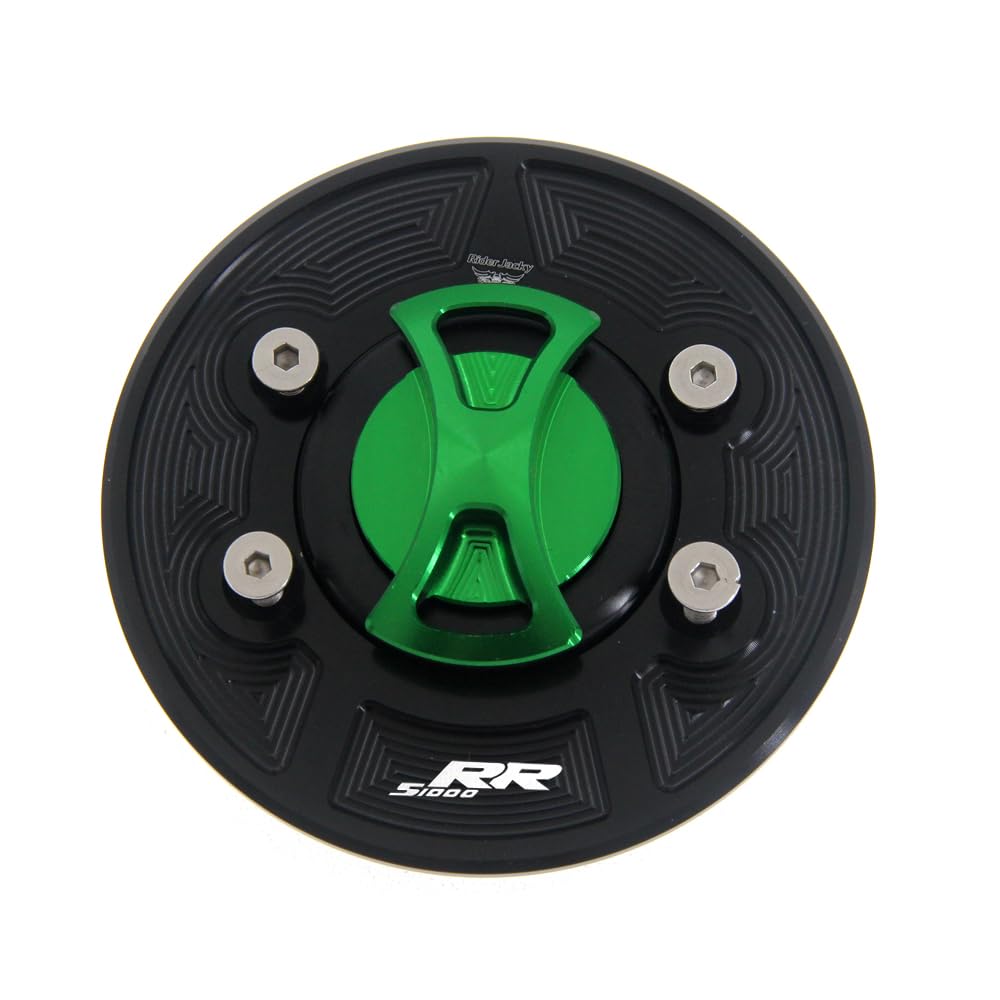 Motorcycle Gas Fuel Cap Schlüssellose Motorrad-Tankdeckelabdeckung/Passend for BMW S1000RR/HP4 2010-2020 S1000 RR(Green with Logo) von Becwdvo