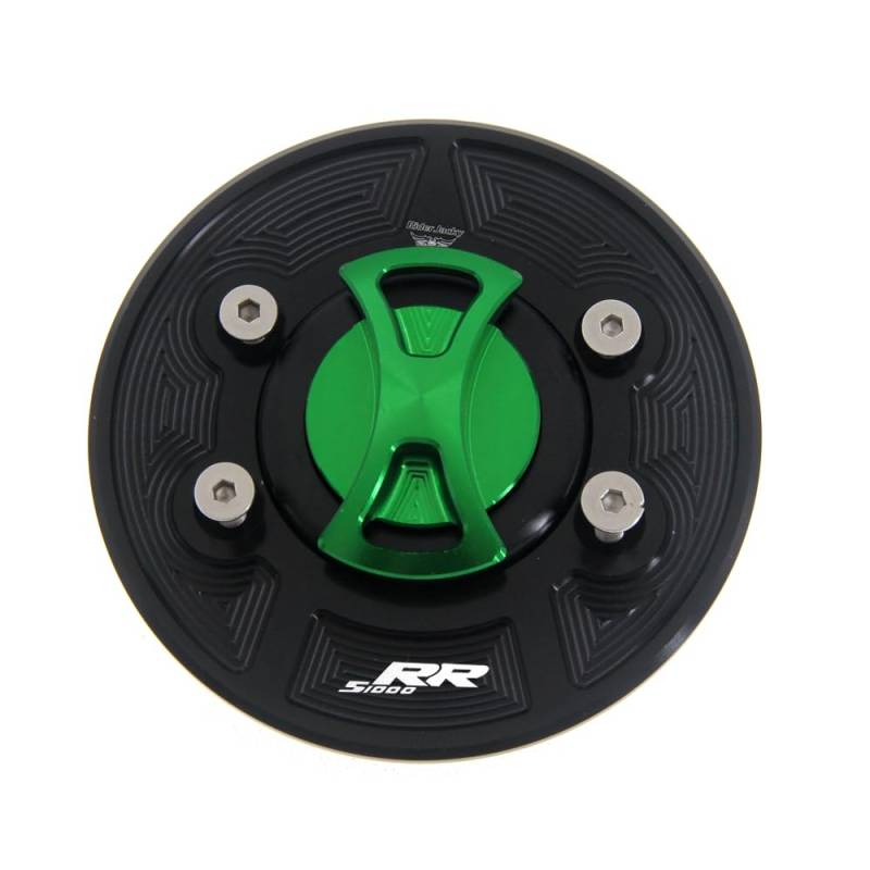 Motorcycle Gas Fuel Cap Schlüssellose Motorrad-Tankdeckelabdeckung/Passend for BMW S1000RR/HP4 2010-2020 S1000 RR(Green with Logo) von Becwdvo