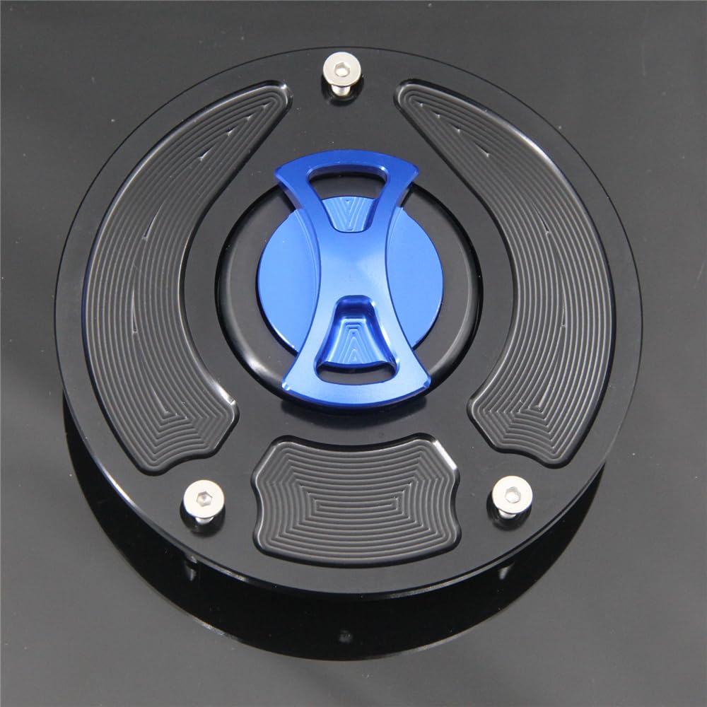 Motorcycle Gas Fuel Cap Schlüssellose Motorrad-Tankdeckelabdeckung/Passend for Honda VTR1000F Firestorm SuperHawk 1997-2017, VTR1000 SP-2 2000-2017(Blue no Logo) von Becwdvo