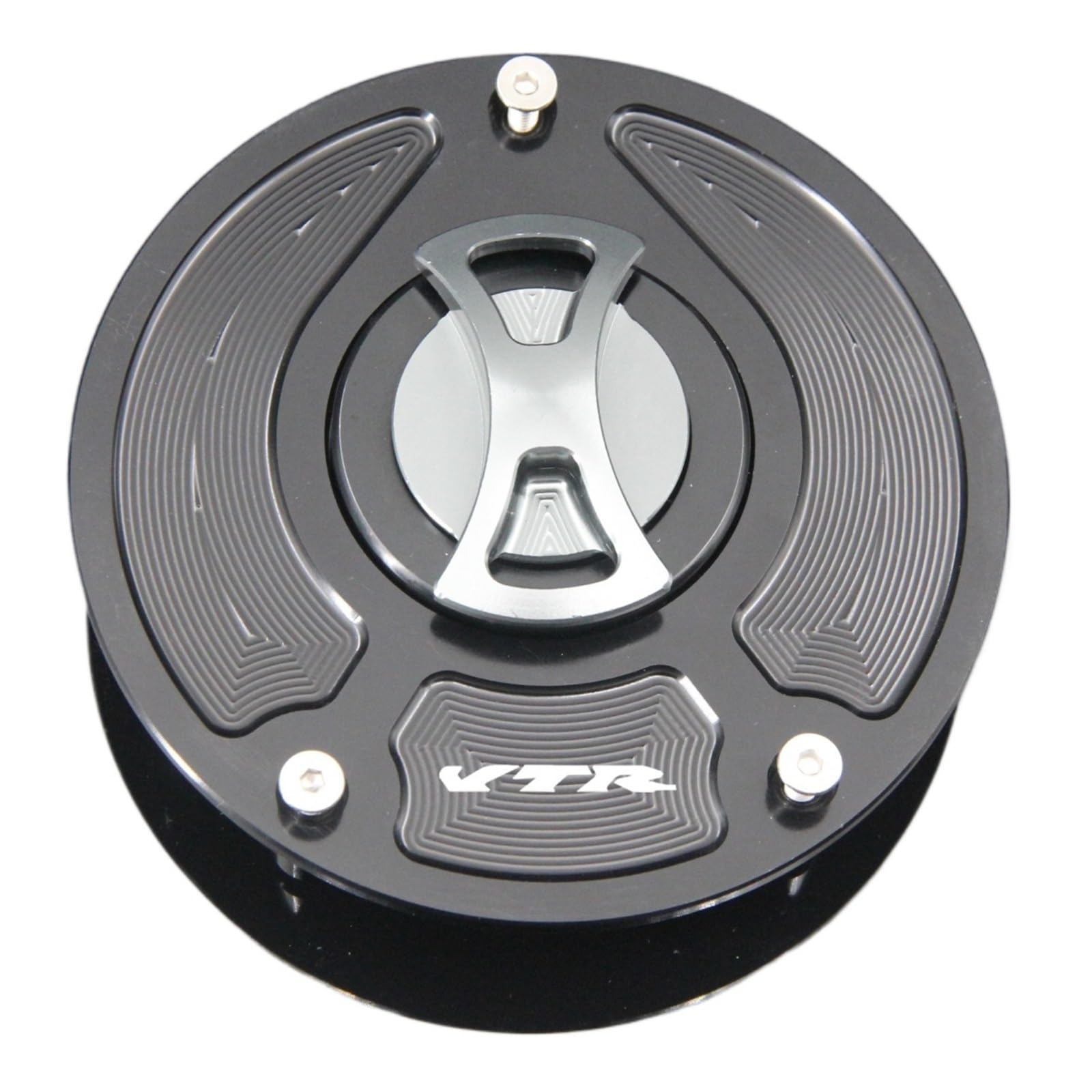Motorcycle Gas Fuel Cap Schlüssellose Motorrad-Tankdeckelabdeckung/Passend for Honda VTR1000F Firestorm SuperHawk 1997-2017, VTR1000 SP-2 2000-2017(Gray with Logo) von Becwdvo