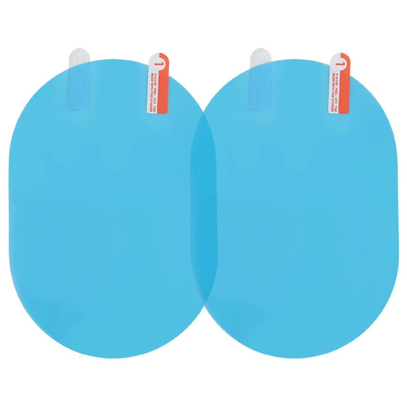 Anti-Beschlag-Regenschutzfolie für Auto-Rückspiegel, 100 X 145 Mm, Ovaler Blauer Regenschutzaufkleber für Verbesserte Sicht von Bediffer