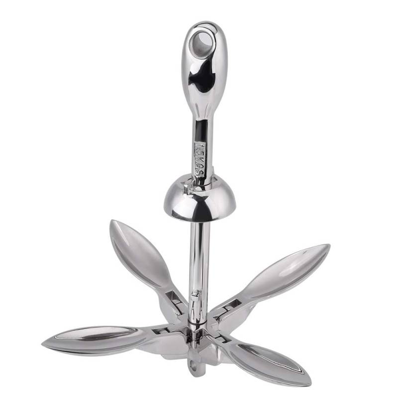 Bootsanker Small Boat Anchor Kit Edelstahl Boot Faltbare Grapnel Anker Docking Hardware Marine Yacht 1.5KG, Boot/Yacht-Serie,Ersatzteile Boote,Yachten von Bediffer