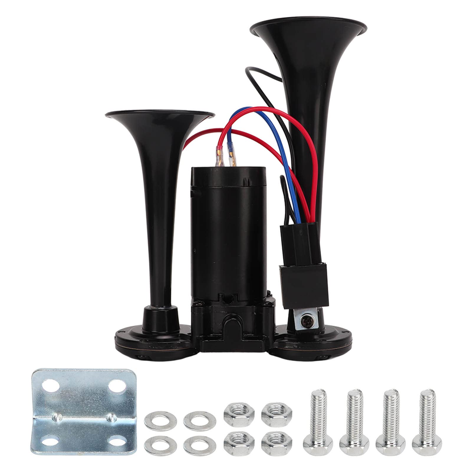 Dual Trumpet Air Horn, 130 DB DC 12 V Elektrisches Air Trumpet Kit Dual Air Horn Kit für LKW, Auto, Zug, Yachten, Schiffe von Bediffer