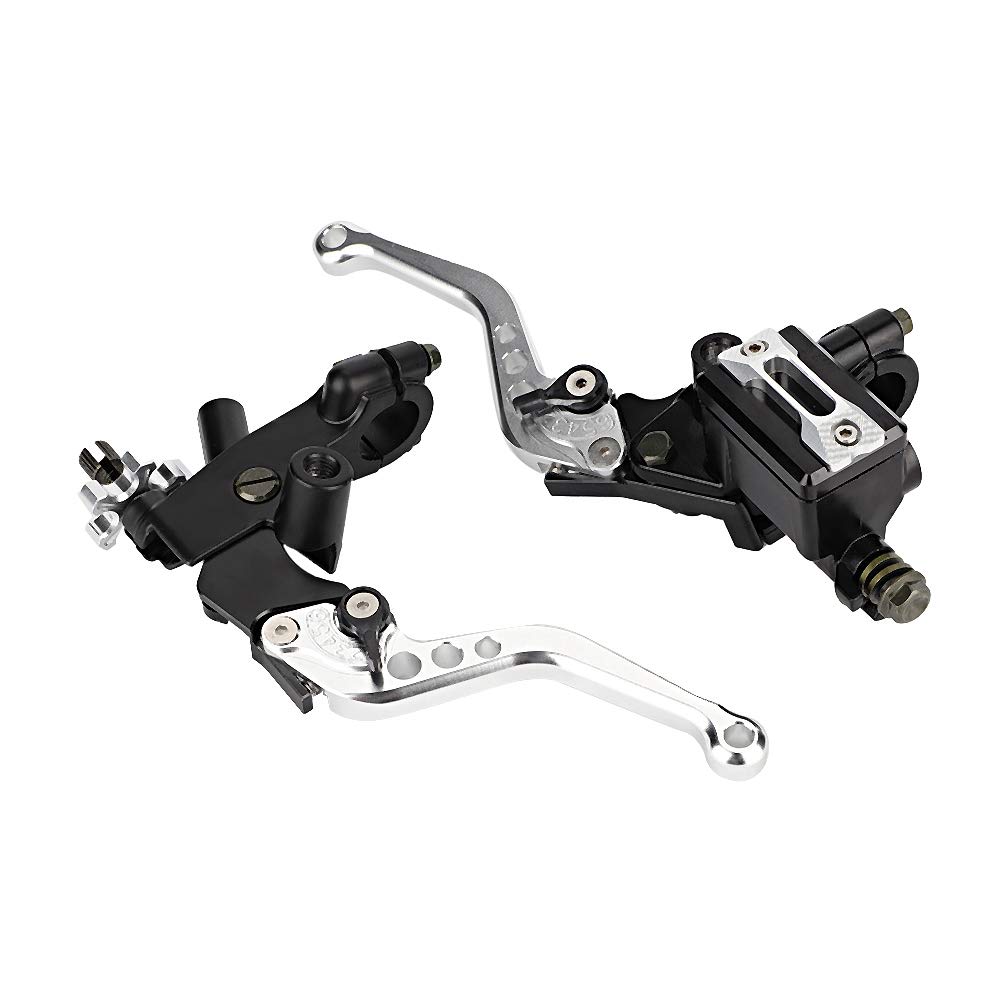 Hauptbremszylinder Reservoir Hebel Motorrad Bremse Kupplung 1 Paar 22mm (7/8 Inch) Universal Autozubeh?r(Silber) von Bediffer