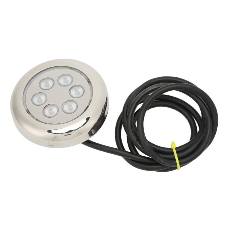 Marine-LED-Licht, IP68 Wasserdichtes Unterwasserlicht aus Edelstahl 316 mit 6 LED-Lampenperlen, 12-24 V 1,5 M Nachtangellicht Wohnwagen Wohnmobile Boote Yacht Decken Badezimmer von Bediffer