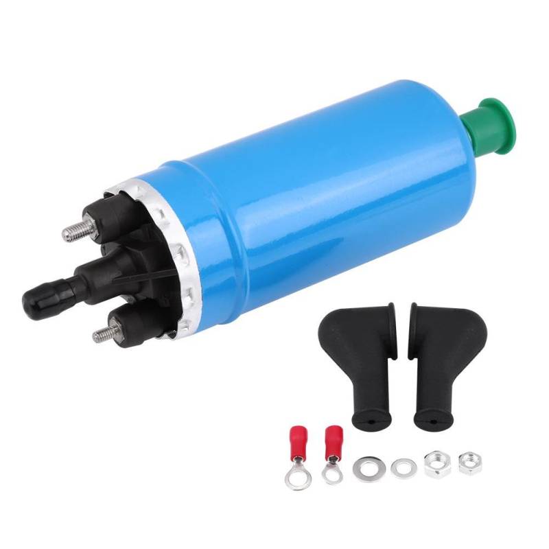 Universal High Pressure Electric Inline Fuel Pump with Installation Kit Positive Terminal M4 Ground Terminal Black Color for E23 E24 0580464038 , Kraftstoffpumpe von Bediffer