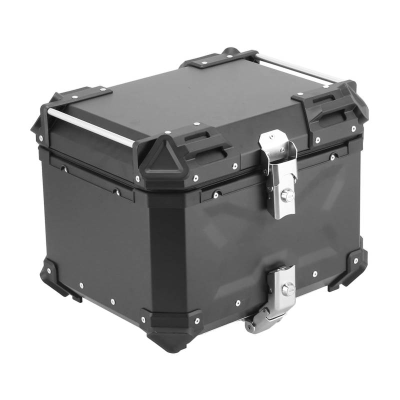 Vielseitige Motorrad-Abenteuer-Topcase-Heckbox aus Schwarzem Aluminium, 45 L Fassungsvermögen, Langlebiges, Geräumiges Gepäck für Ihr Fahrrad von Bediffer