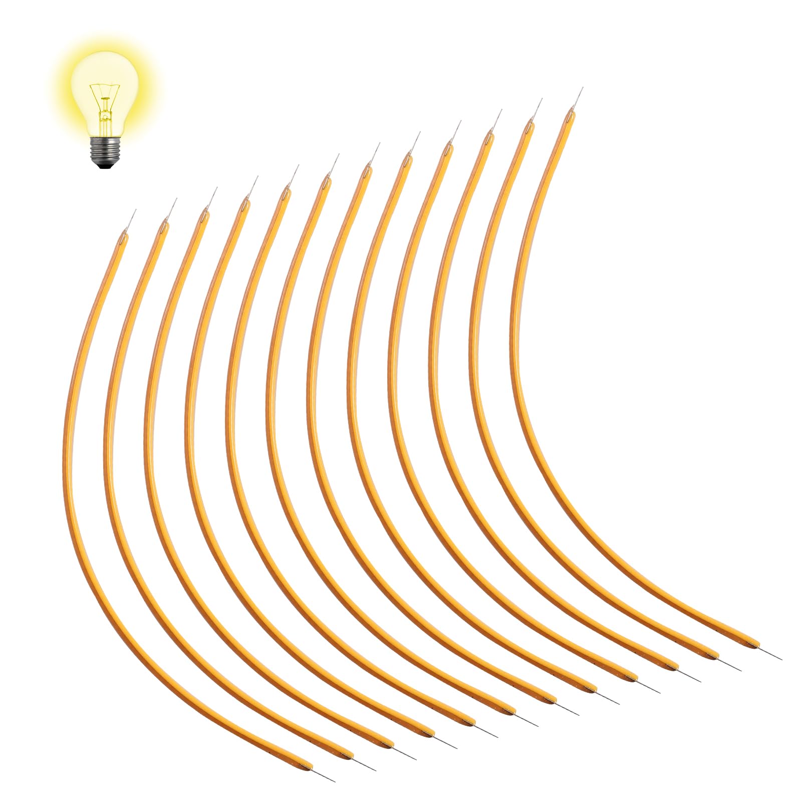 12 Stück LED Flexible Filament, 24V 2700K Warmes Licht Filament, Glühbirne Filament Lampenteile, LED-Dioden, Filament Led für DIY Spielzeug, Camping, Dekoration (130mm) von Begonia