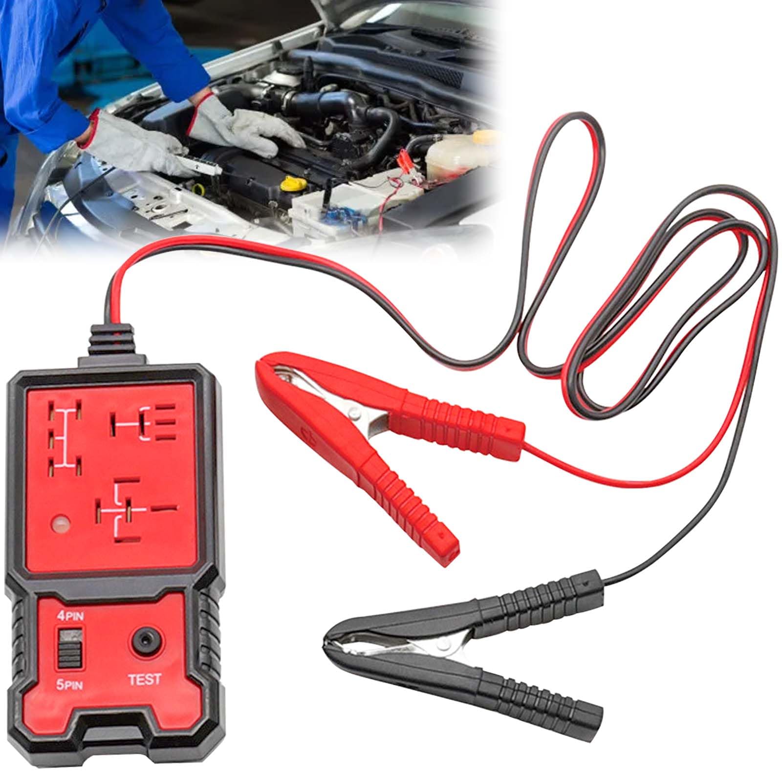 12/24 Volt Auto Relais Tester, Professioneller tragbares Autobatterie Tester mit Clips, Autobatterie Checker Relaistester für Boot Motorrad Relais-Diagnosewerkzeug für Industrieanlagen 12/24 Volt Auto Relais Tester, Professioneller tragbares Autobatterie Tester mit Clips, Autobatterie Checker Relaistester für Boot Motorrad Relais-Diagnosewerkzeug für Industrieanlagen von Behogan