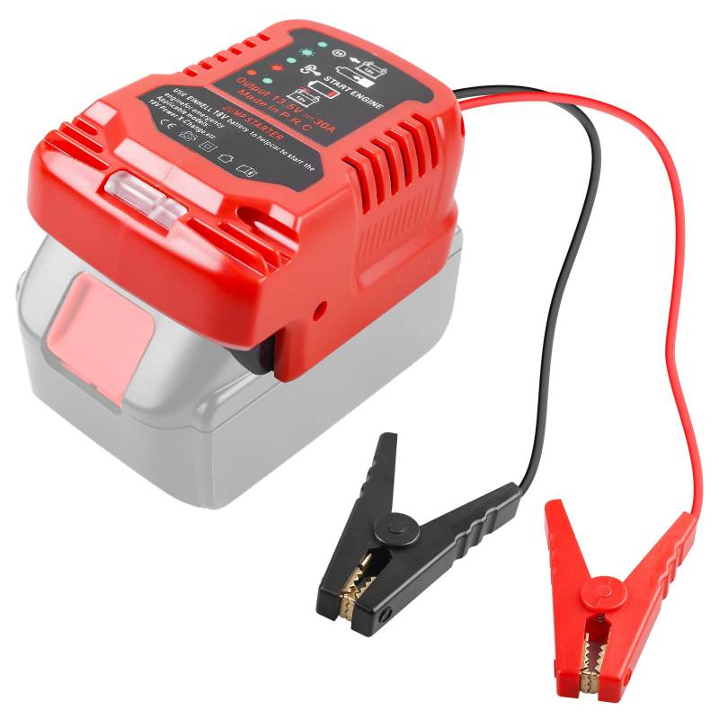 Auto Starthilfe Powerbank Adapter für Einhell 18V Akku, Starthilfegeräte für Autobatterien,Tragbares Schnellladegerät für Auto,12V Batterie Booster Adapter,Auto Safe Batteriestarter mit Kabel von Behogan