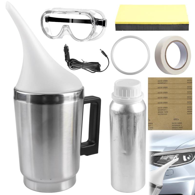 Behogan Auto Scheinwerfer Bedampfen Polierset Set, Scheinwerfer-Reparatur-Set, Universal-Auto Scheinwerfer Reparaturflüssigkeit, Glaskratzer-Scheinwerfer-Reparatur für Vergilbung, Kratzer von Behogan