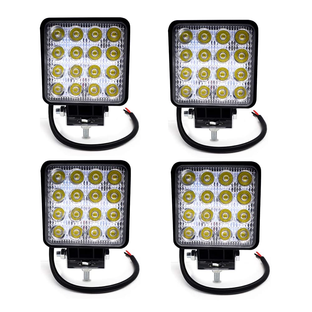 BeiLan Arbeitslichtleiste, LED-Scheinwerfer Auto-Off-Road-Licht Hilfslichter mit 48W LED-Lichtleiste für LKW, Pickup, Auto, ATV (4 Stück) von BeiLan