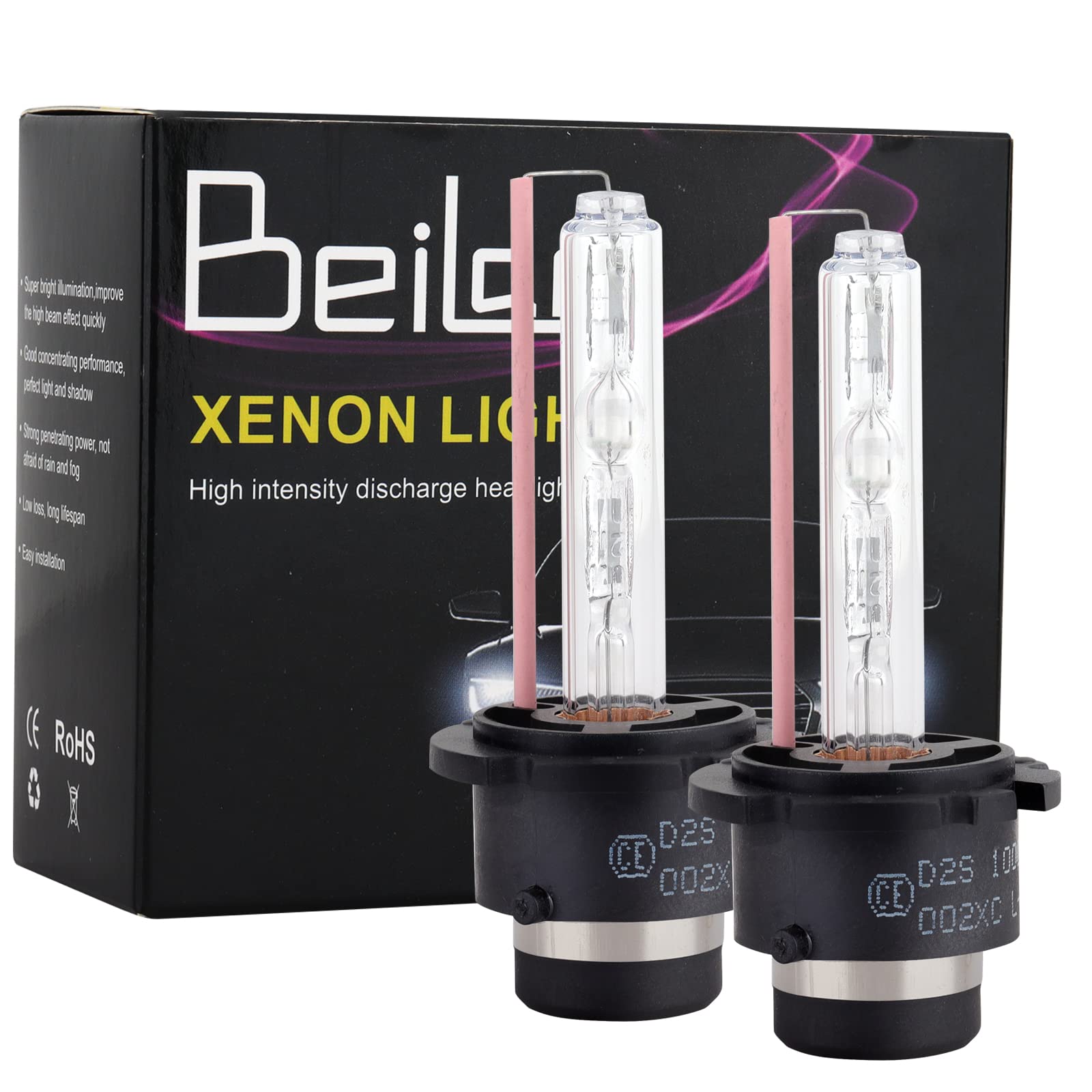 BeiLan D2S 10000K Xenon Brenner - Hid Xenon Scheinwerferlampe 12V 35W(2 Lampen) von BeiLan