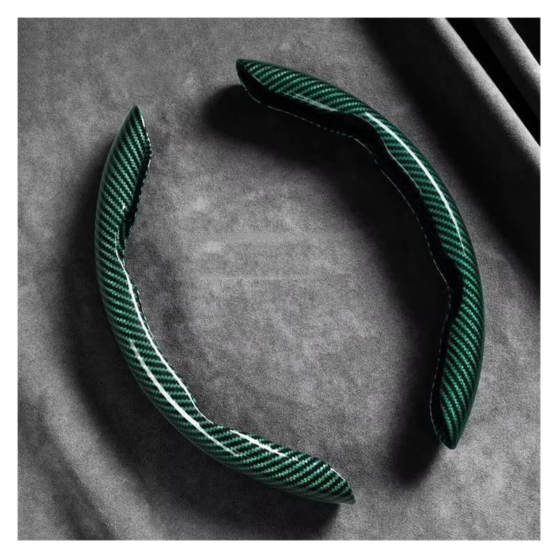 Lenkradschutz Autozubehör 2 Stücke Carbon Faser Silikon Auto Lenkrad Abdeckung Für Jeep Für Renegade Für Kompass Für Patriot Für Cherokee Für Wrangler(Green) von BeiZhengbhD