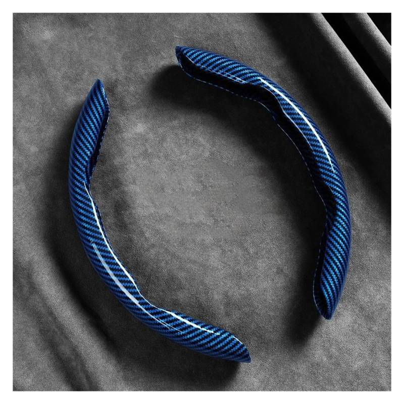 Lenkradschutz Autozubehör 2 Stücke Carbon Faser Silikon Auto Lenkrad Abdeckung rutschfeste Für Cadillac Für Escalade Für Cts Für ATS Für SRX Für STS Für XT5 Für XT6(Blue) von BeiZhengbhD