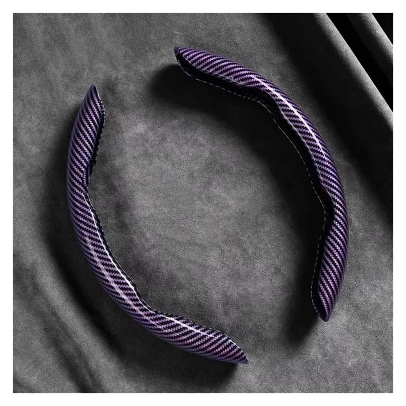 Lenkradschutz Autozubehör 2 Stücke Carbon Faser Silikon Auto Lenkrad Abdeckung rutschfeste Für Cadillac Für Escalade Für Cts Für ATS Für SRX Für STS Für XT5 Für XT6(Purple) von BeiZhengbhD
