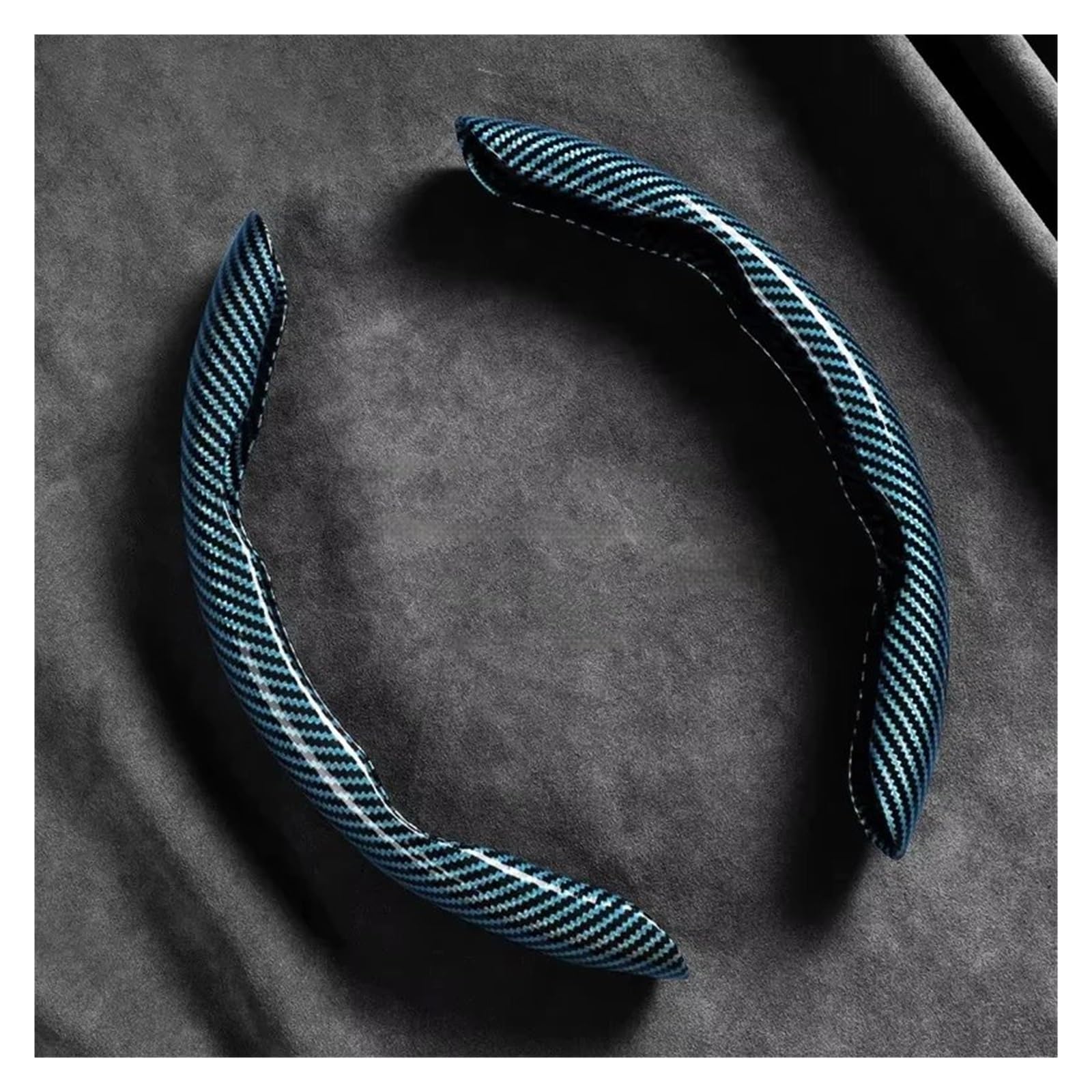 Lenkradschutz Autozubehör 2 Stücke Carbon Faser Silikon Auto Lenkrad Abdeckung rutschfeste Für Peugeot 206 308 307 207 208 3008 407 508 2008(Sky Blue) von BeiZhengbhD
