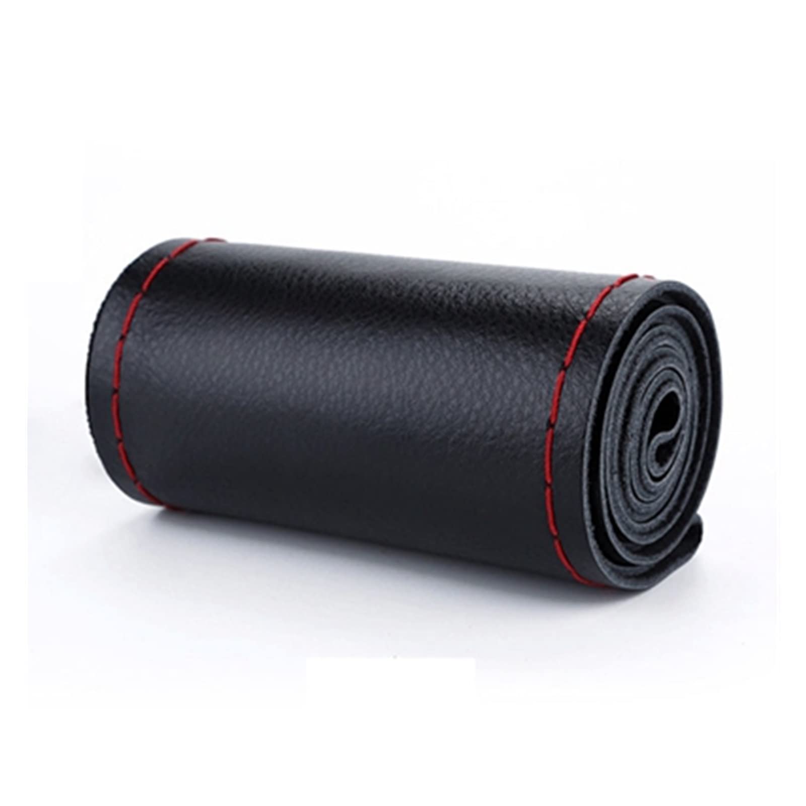 Lenkradschutz Autozubehör DIY-Lenkradbezüge Aus Weichem Faserleder Universelles Geflochtenes Auto-Lenkrad, Innenausstattung(Black Red Thread) von BeiZhengbhD