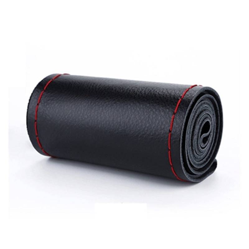Lenkradschutz Autozubehör DIY-Lenkradbezüge Aus Weichem Faserleder Universelles Geflochtenes Auto-Lenkrad, Innenausstattung(Black Red Thread) von BeiZhengbhD