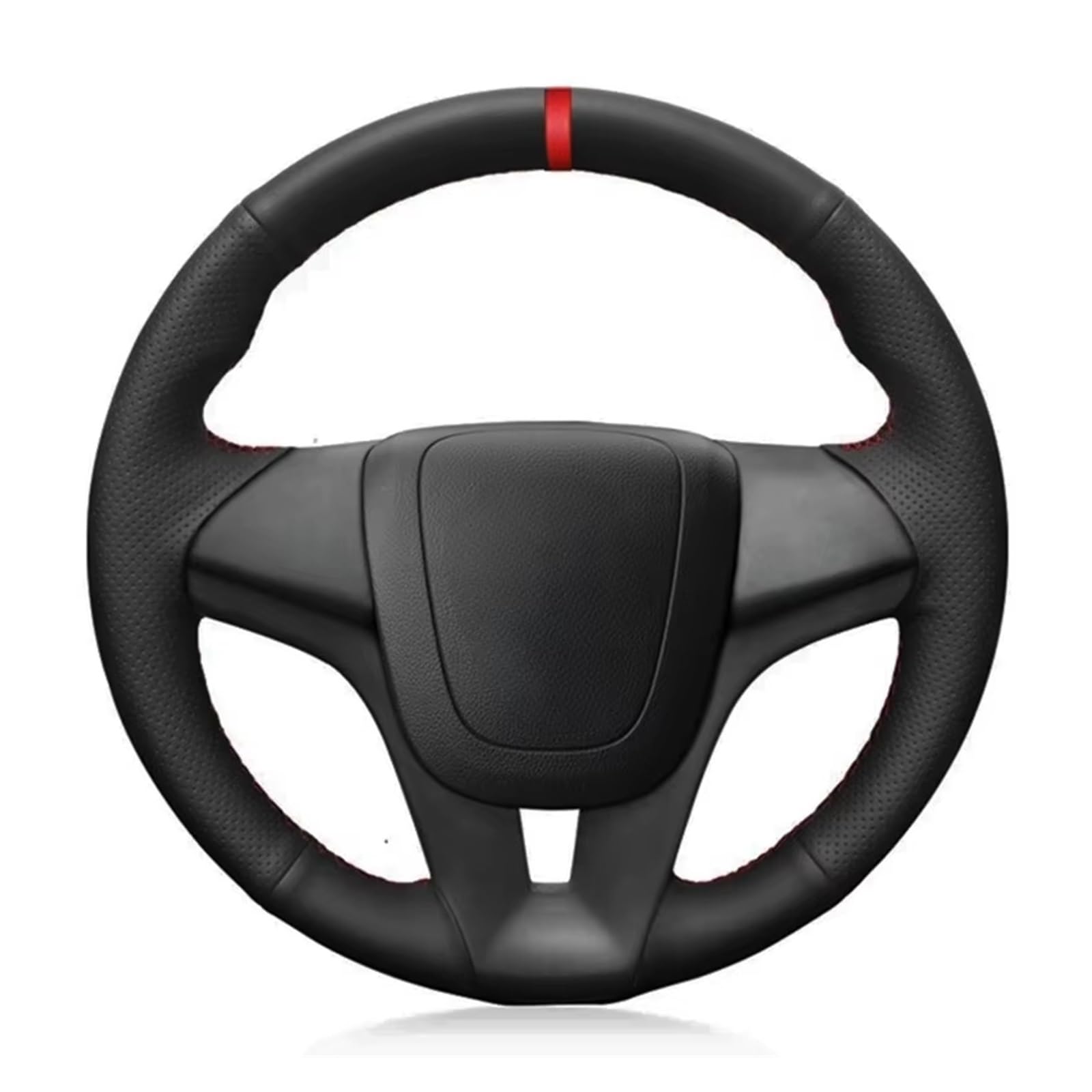 Lenkradschutz Autozubehör Für Chevrolet Für Cruze 2009-2014 Für Aveo 2011-2014 Für Orlando 2010 Autolenkradabdeckung Handgenäht(Red Thread) von BeiZhengbhD